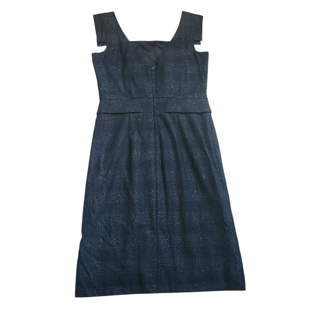 Club Monaco Kalista Dress 10 Wool Sheath Careerwear Black Silver New‎